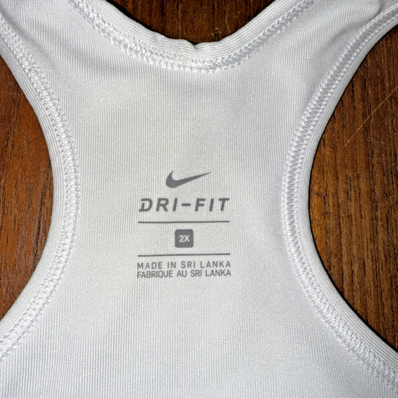 Nike Dri-FIT Sports Bra 2XL White Women's Athletic Fitness Workout Running - Picture 10 of 10